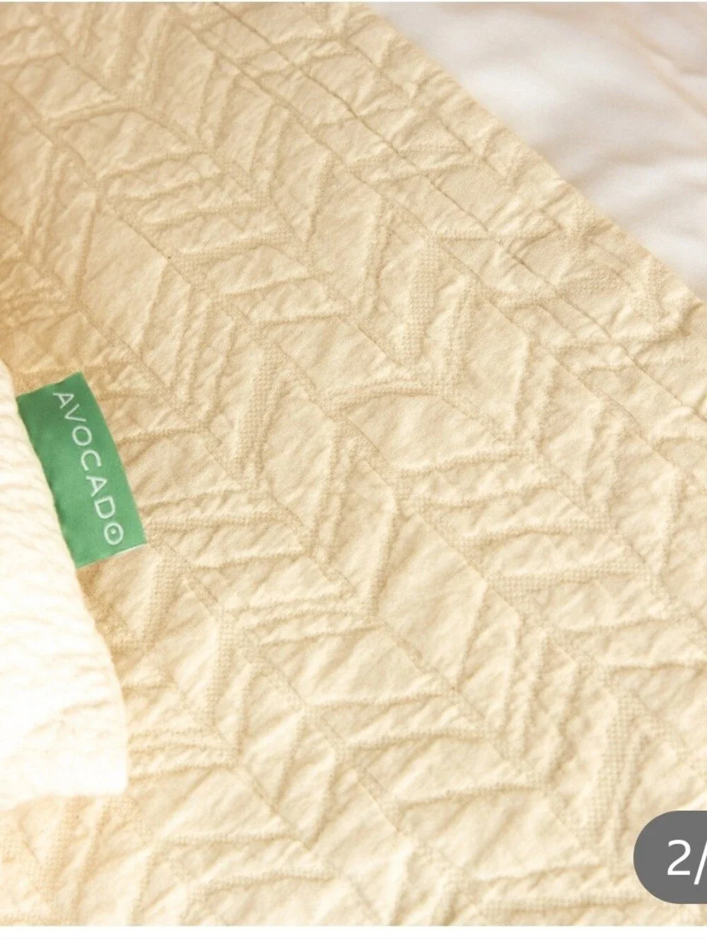(6) Avacado Herringbone 3piece Organic Cotton Coverlet Set